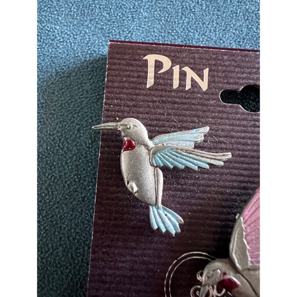 Spooniques Hummingbird Pin Set of 3 Colorful Enamel Brooches on Card Vintage - Picture 3 of 6